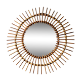 Sun vintage rattan mirror, 68cm