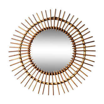 Sun vintage rattan mirror, 68cm
