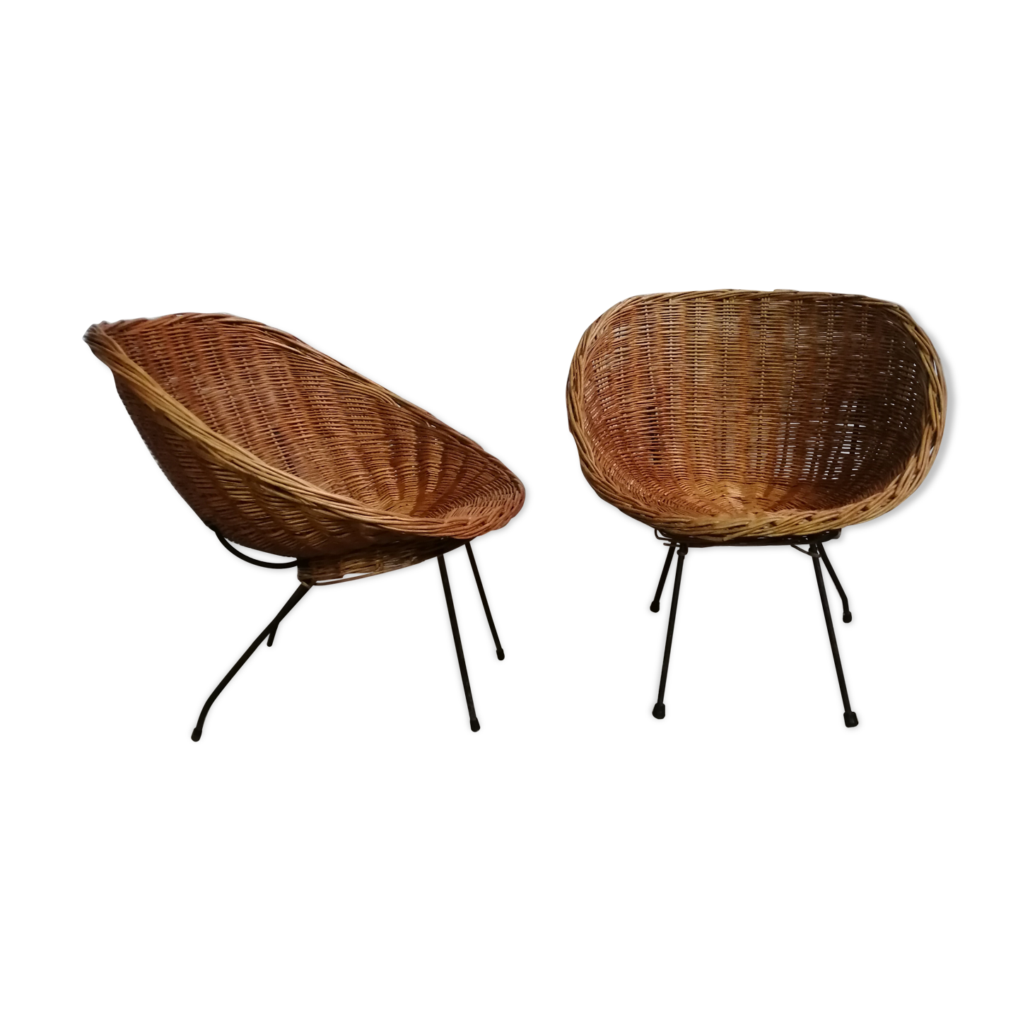 Rattan armchairs