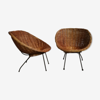 Rattan armchairs