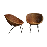 Rattan armchairs