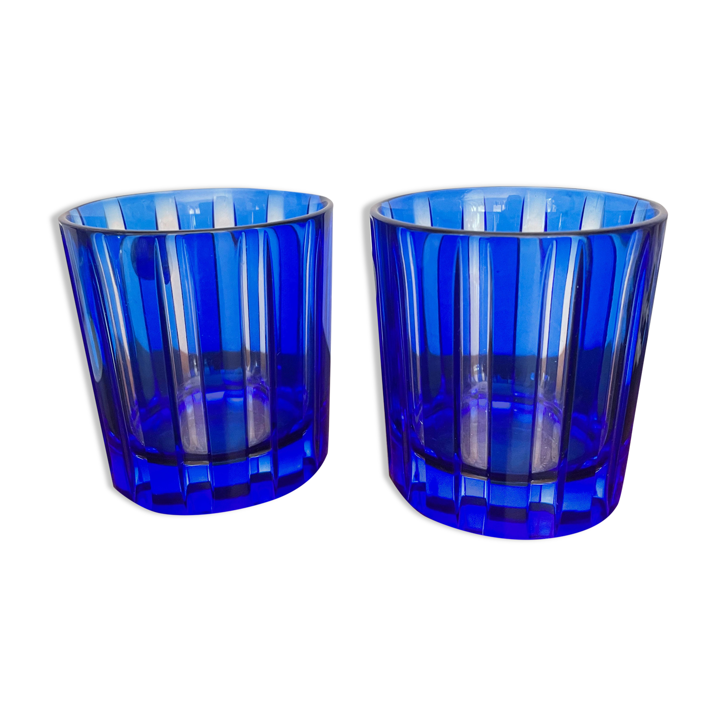 Pair of vintage Arques crystal whisky glasses