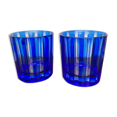 Pair of vintage Arques crystal whisky glasses
