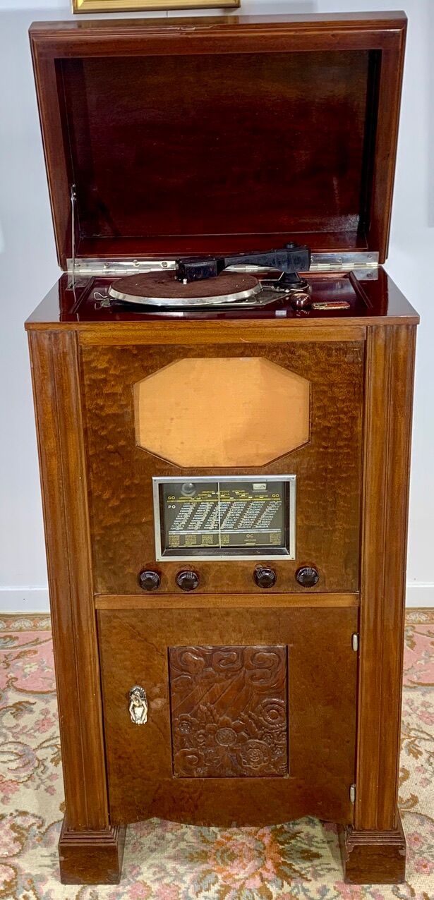Radio Furniture and Record Player Art Deco era