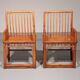 Rare Hongmu comb-back armchairs, hand-carved, late Qing dynasty, Asia