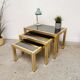 Tables gigognes laiton doré vintage 1970