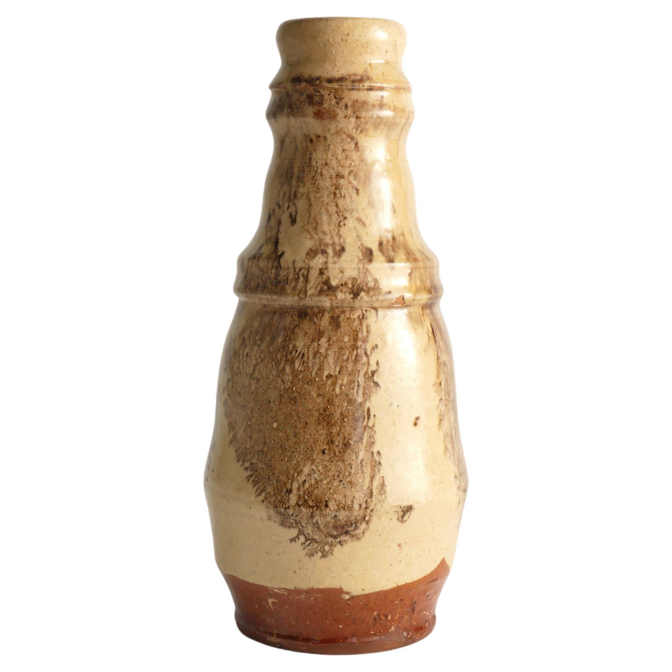 Unique Scandinavian Modern Gourd-Shaped Beige Vase, Sweden 1960s