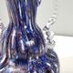 Blue murano glass vase ascribable to fratelli toso with murrines, italy