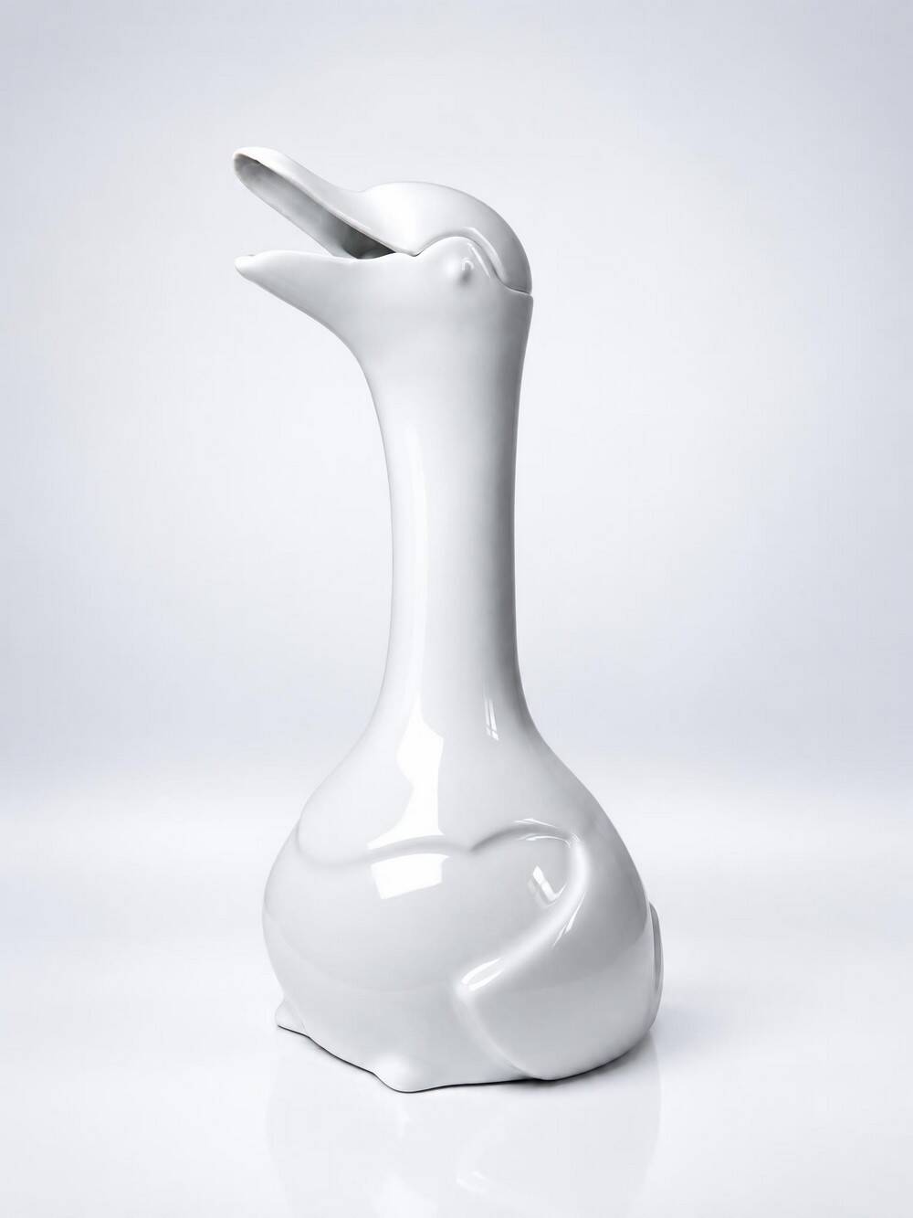 Vintage porcelain carafe from Limoges, white, model after Sandoz.