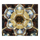 Adolf Loos style lamp in brass and faceted glass from the 1950s.