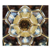 Adolf Loos style lamp in brass and faceted glass from the 1950s.