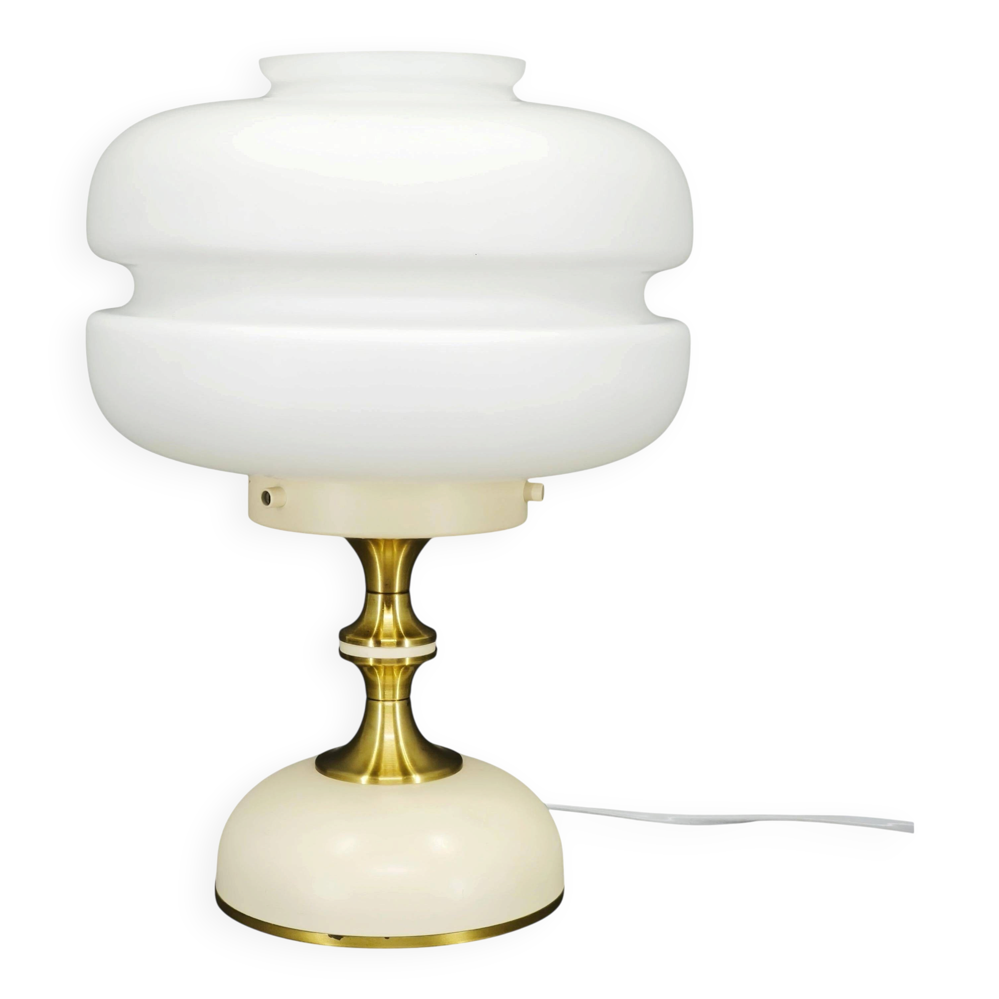 Napako Opaline Glass Table Lamp, Czechoslovakia, 1970s