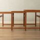 Elegant set of three nesting tables made of teak