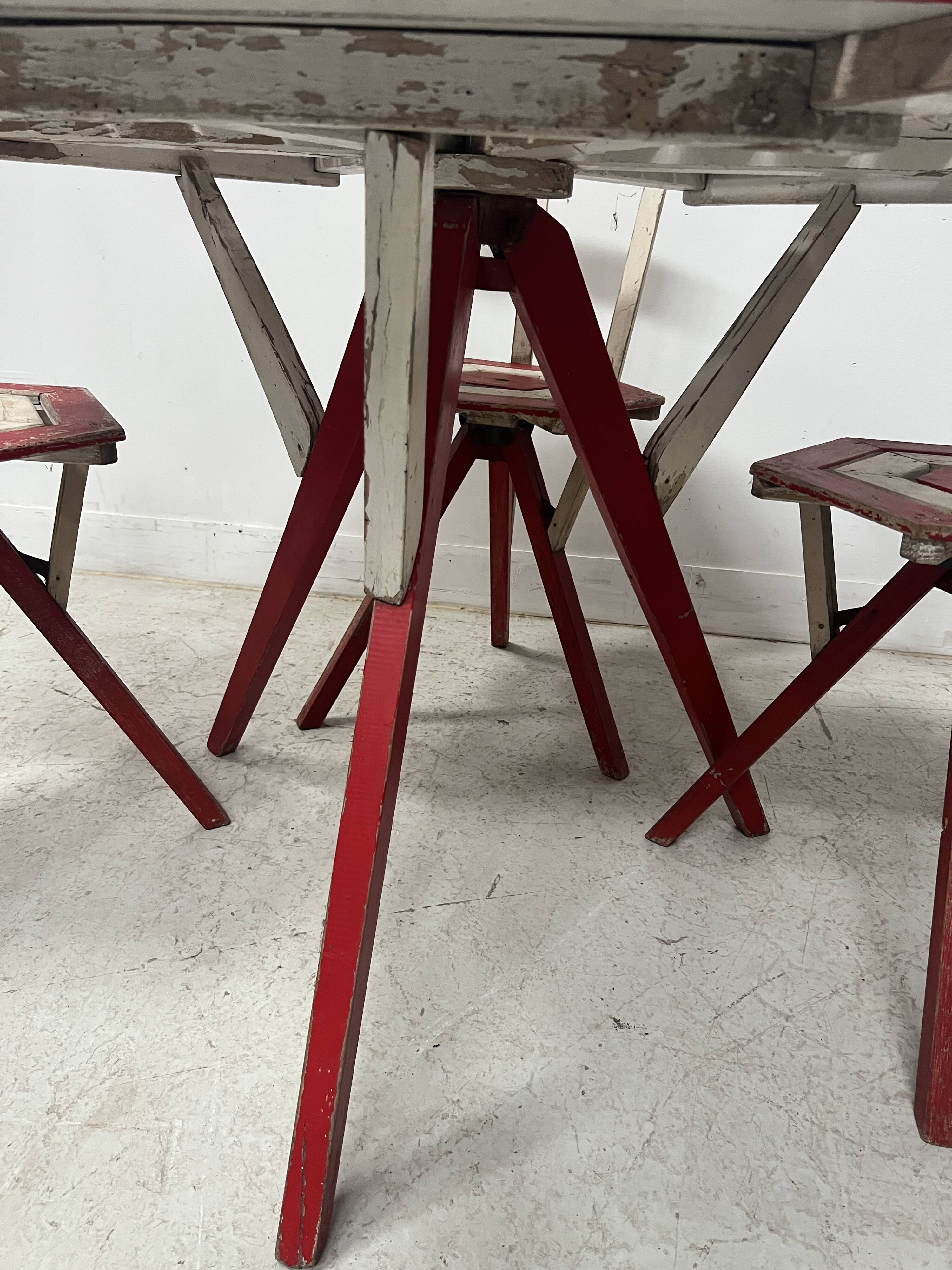 20th century lacquered beech garden furniture set