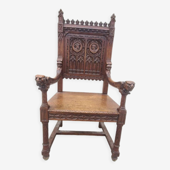 Gothic wooden armchair
