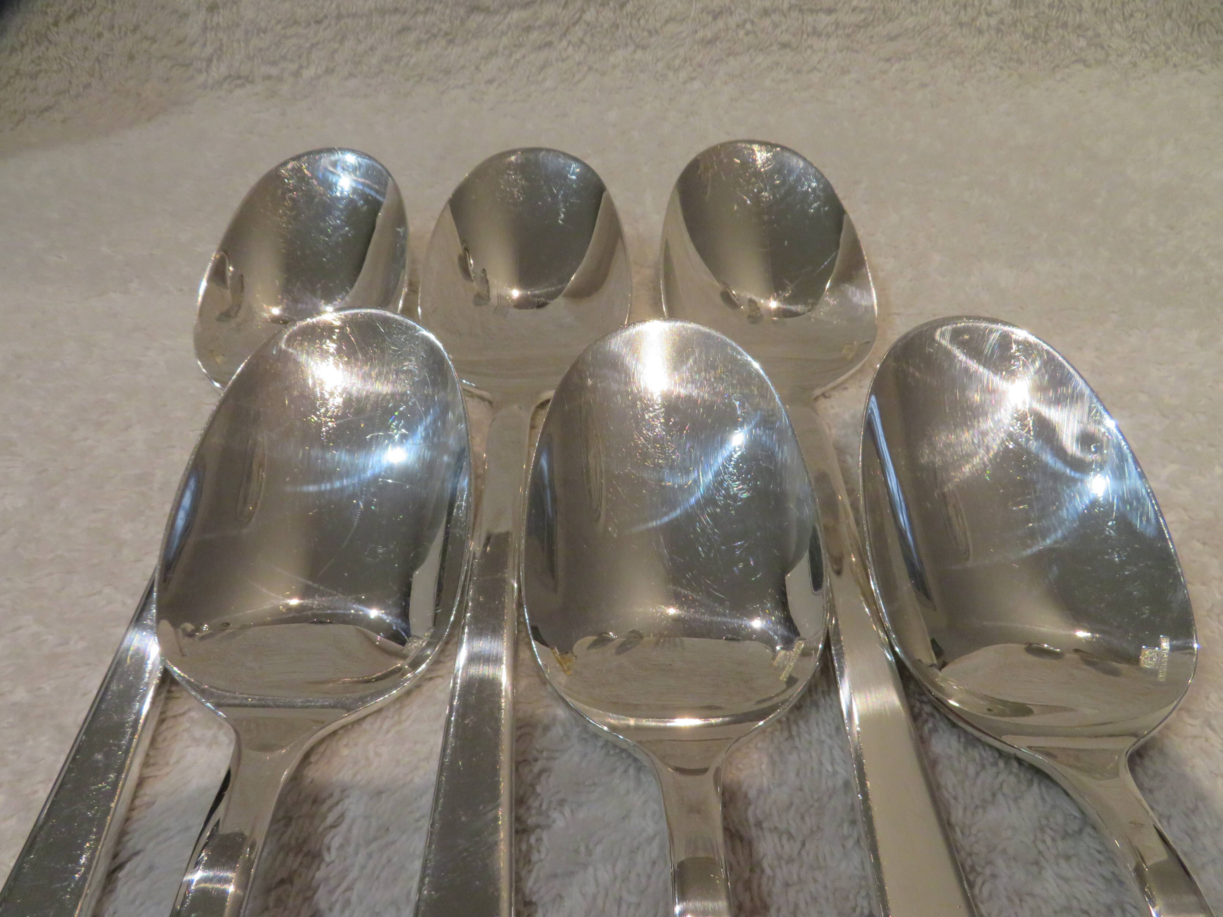 6 silver plated soup spoons by Christofle Concorde, 20.6 cm