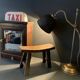 Antique milking stool in rustic curved wood, 19th century