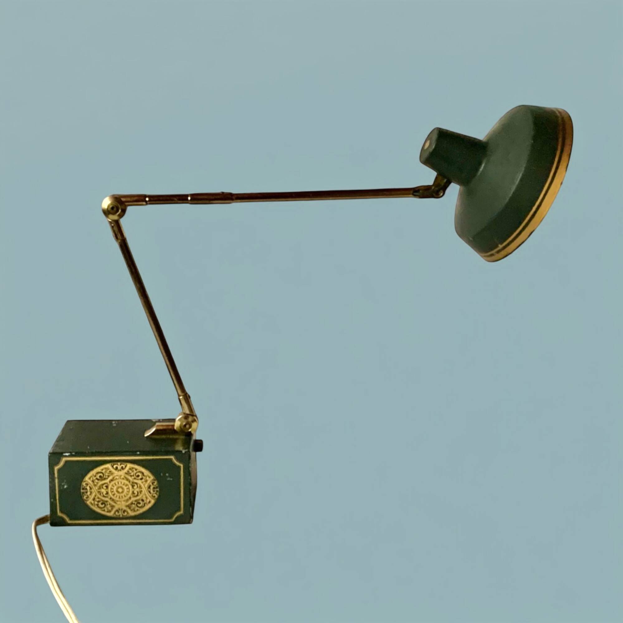 Vintage Tensor desk lamp in black metal and brass