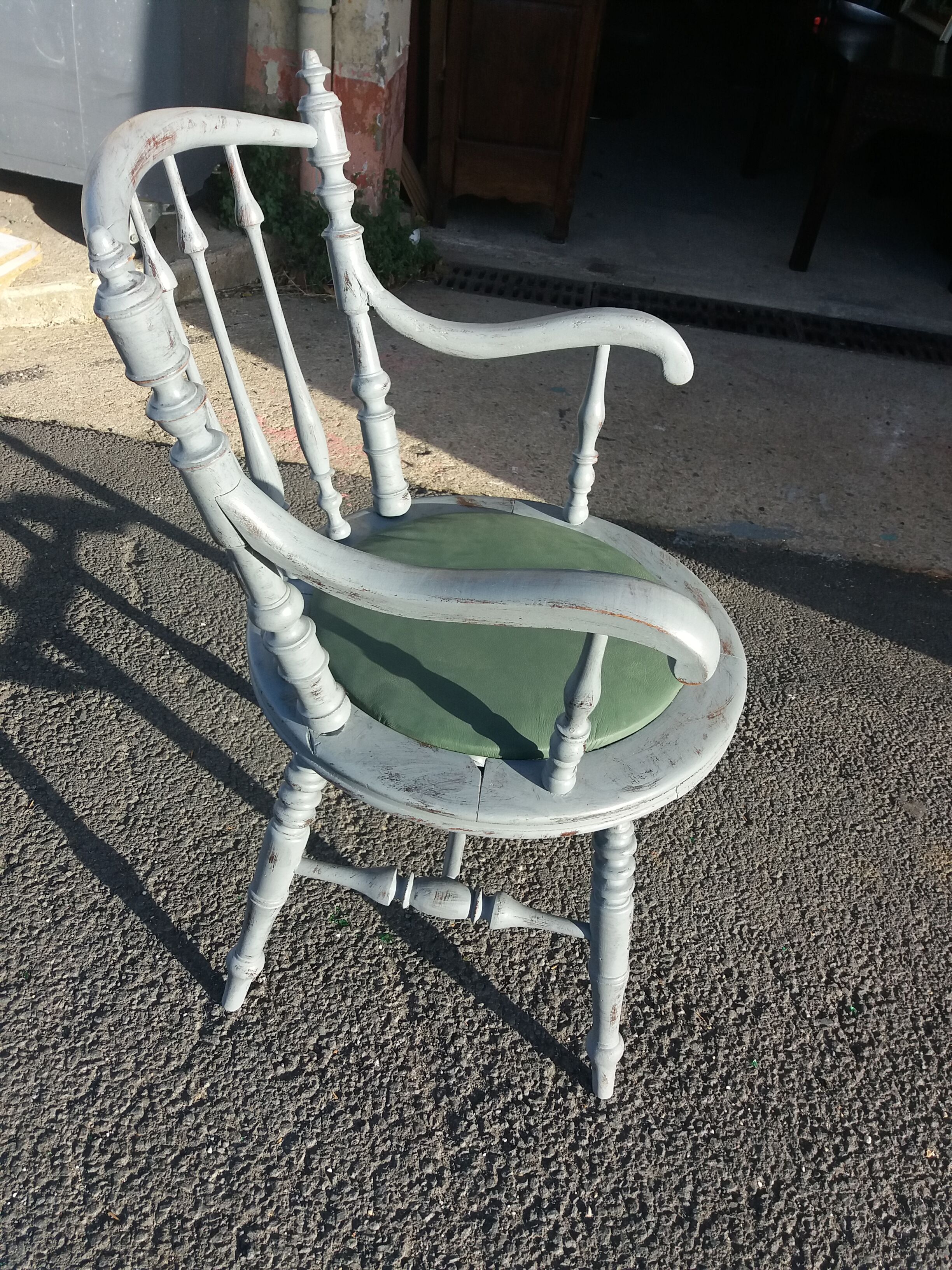 Walnut office chair, circa 1880, French origin