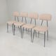 Set of 4 Italian Metal Dining Chairs, 1960's