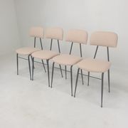 Set of 4 Italian Metal Dining Chairs, 1960's