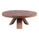 1970s round oak wood brutalist coffee table Netherlands