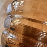 Daum Art Deco vase signed DAUM Croix de Lorraine Nancy FRANCE, smoked glass, faceted vase.