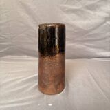 Vintage Signed Brown Terracotta Ceramic Stoneware Flower Vase