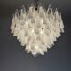 Venetian lustre in colourless and white Murano glass, circa 1990.