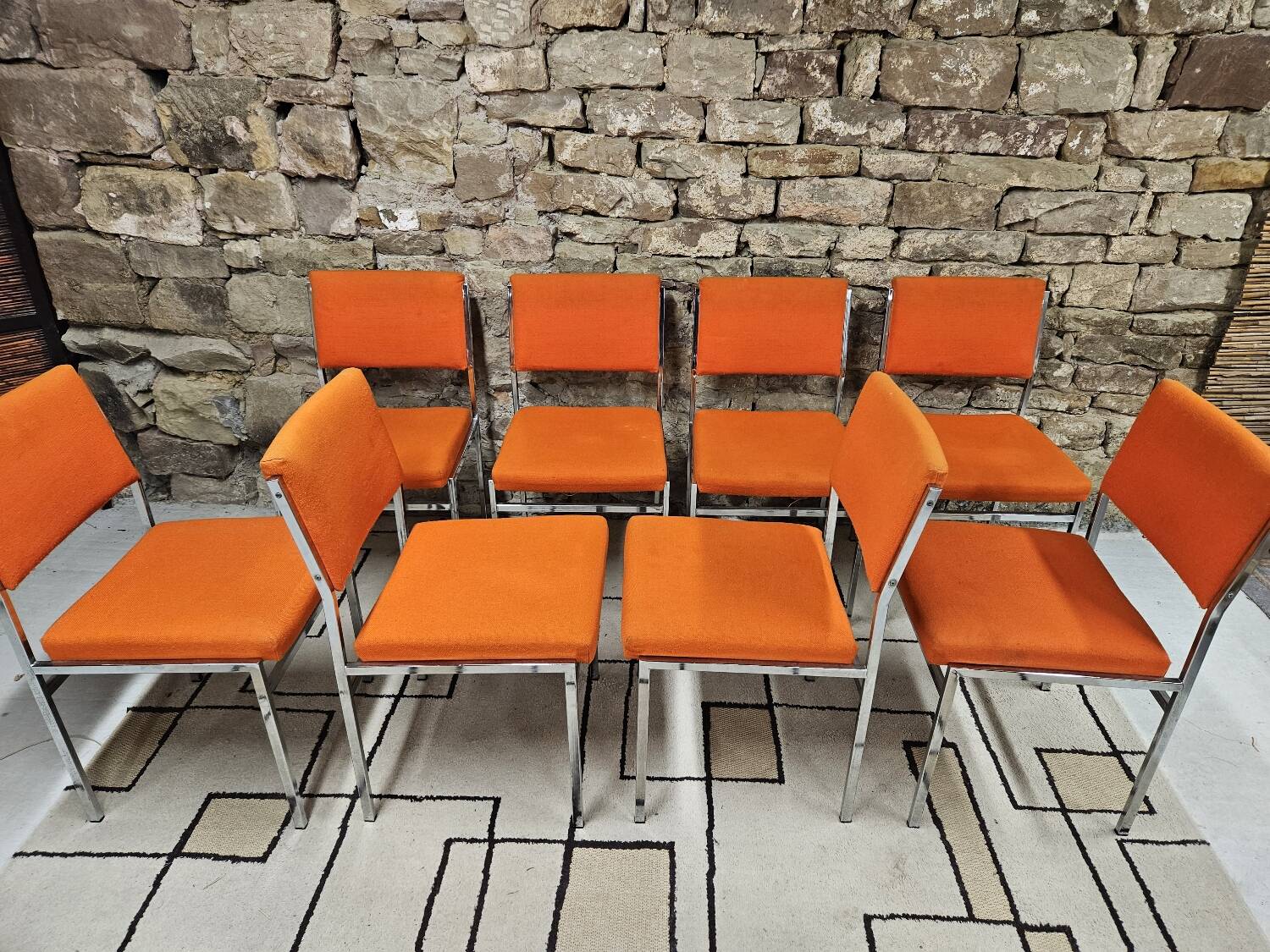 Lot de 8 chaises fauteuil 1970"