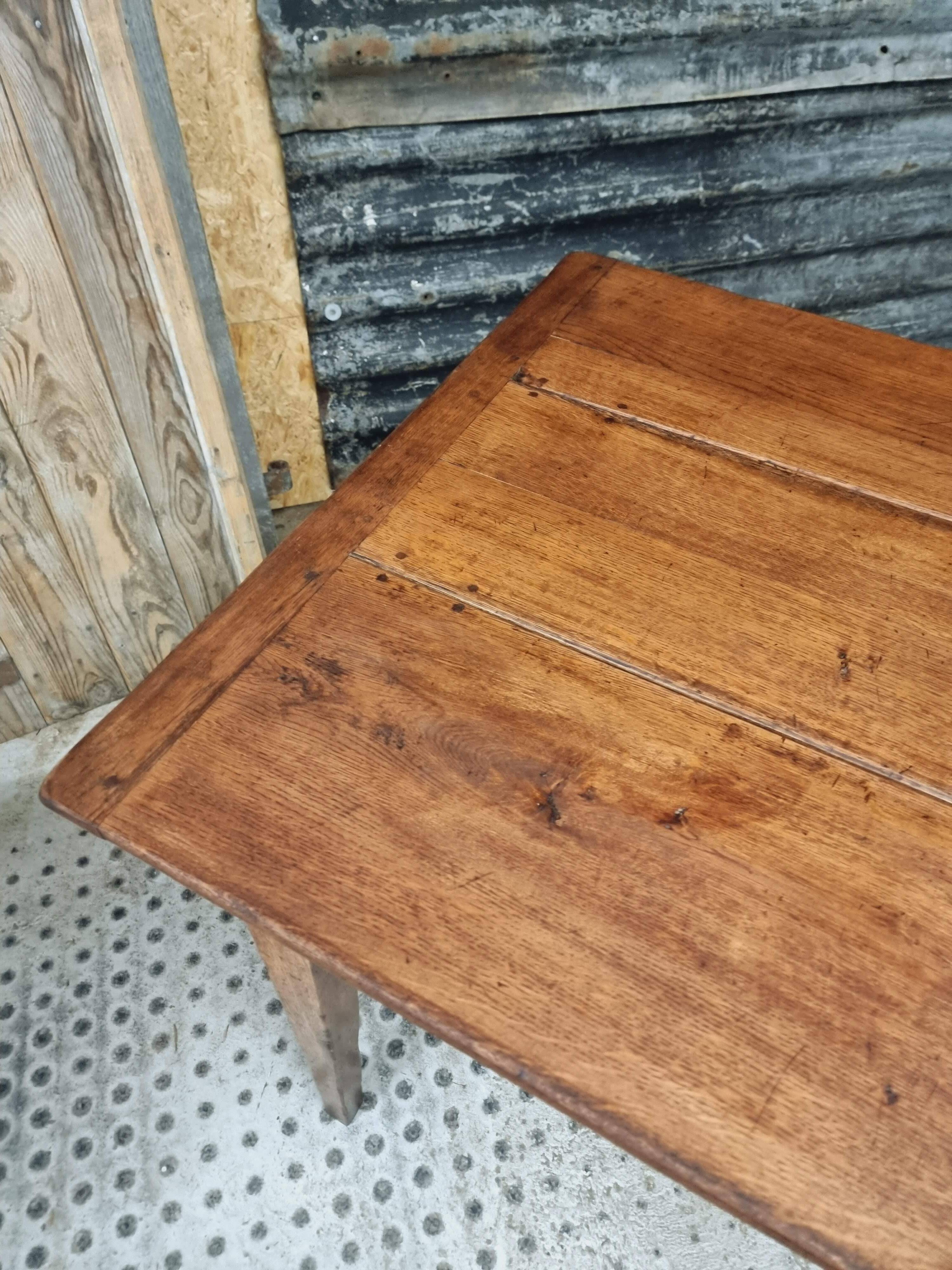 Antique dining table, rural oak table 90 x 200 cm