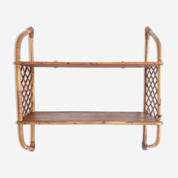 Etagere vintage en rotin