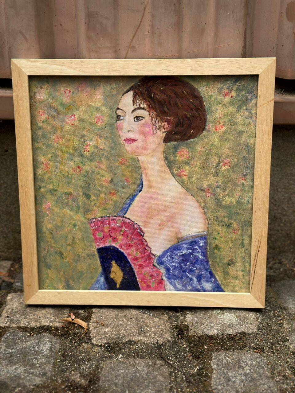 5 tableaux, reproductions peintes à la main hommage à Gustav Klimt