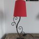 Lamp, red lampshade