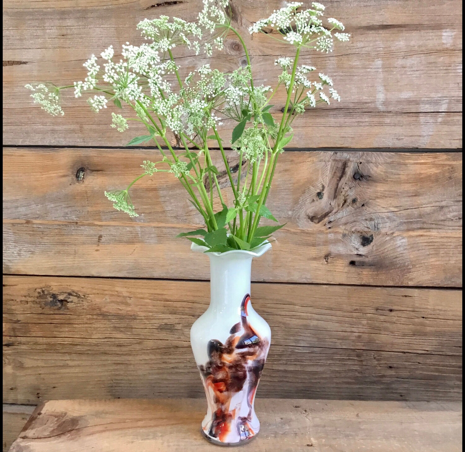 Vintage opaque glass vase