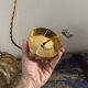Vintage amber glass pendant light