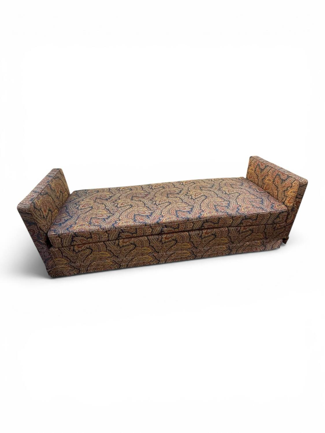 Vintage upholstered 2-seater sofa – embroidered cashmere fabric