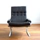 Leather lounge armchair by Reinhold Adolf for horn, 1960s