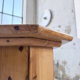 Hexagonal console table guéridon Regain pine 1970