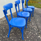 Set de 4 chaises bistrot bleues