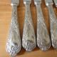 5 vintage silver-plated knives with stainless steel blades 240514