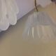 Pair of pendant lamps bell in frosted glass style art deco