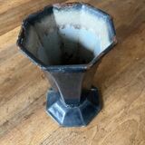 Antique enamelled cast iron vase