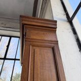 Old XL Napoleonic oak glass bookcase, 19th century