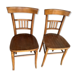 Pair of cherry bistro chairs