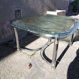 Chromium coffee table and glass slab