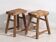 Antique solid wood stools (circa 1900). Set of 2 pieces no. 2.