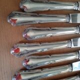 12 dixi knives in silver metal, filet model