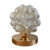 Amber bubble globe table lamp