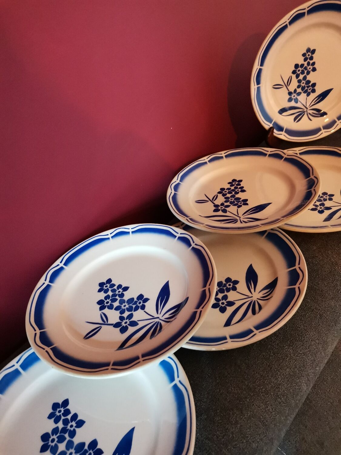 Blue flower plates Badonviller